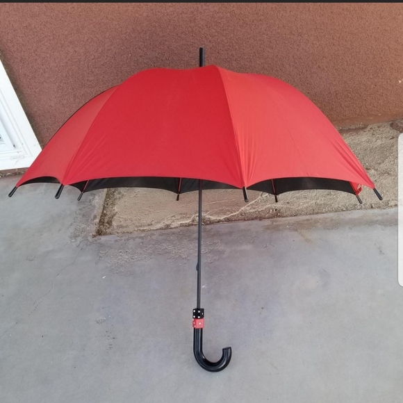 1980's Aramis Promo Gift Umbrella in Red & Black with spinning dice. - Picture 5 of 5